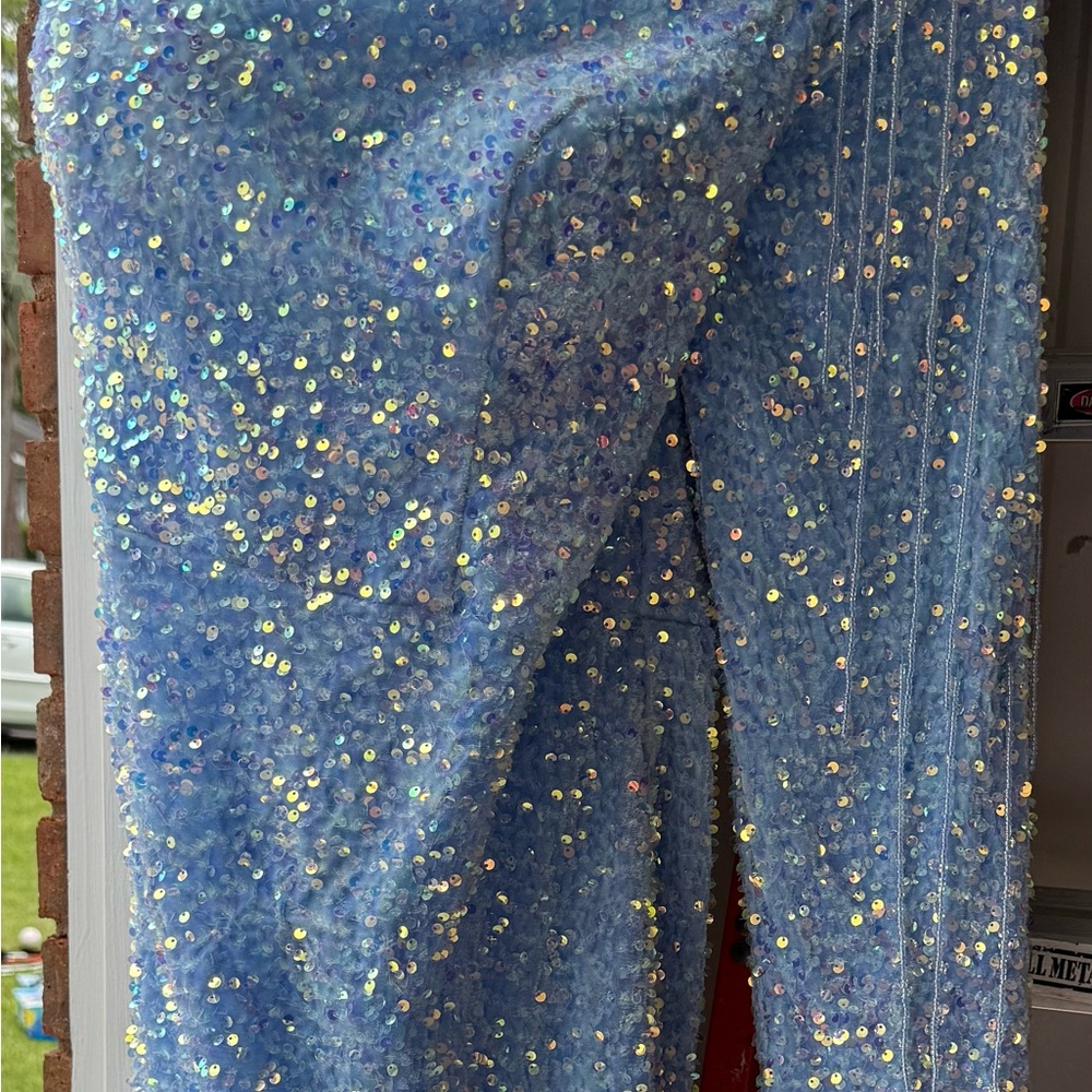 Blue Sequin Pants